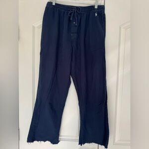 Polo Ralph Lauren Navy Blue 100% Cotton Pajama Pants Track Pants EUC 32 33 34